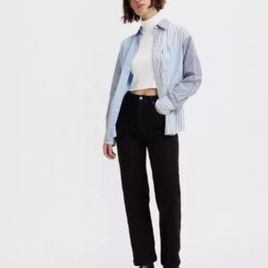 Levi's Ribcage Straight Ankle Jeans - True Black